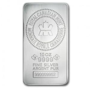 Royal Canadian Mint 10 oz Silver Bar